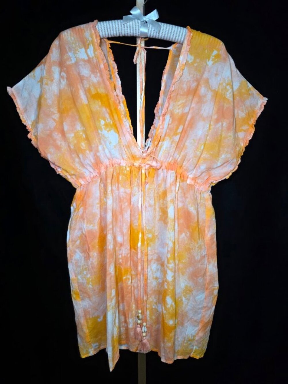 Aerie Swim Coverup/Dress with Beaded Tassels XS